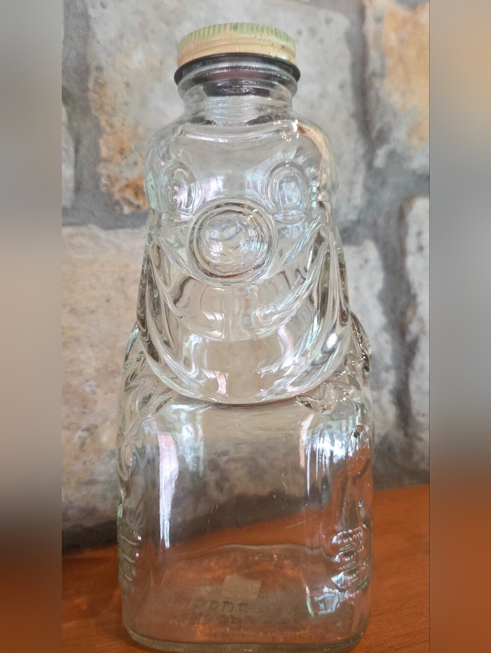 Vintage MCM Soda Fountain Mix Grapette Products Company Glass Clown Jar Bank